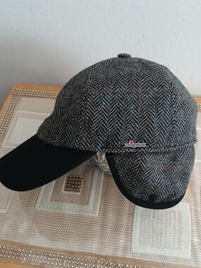 Wigens DIORIK Tweed Wool Herringbone Lined Baseball Cap Men's Size 59